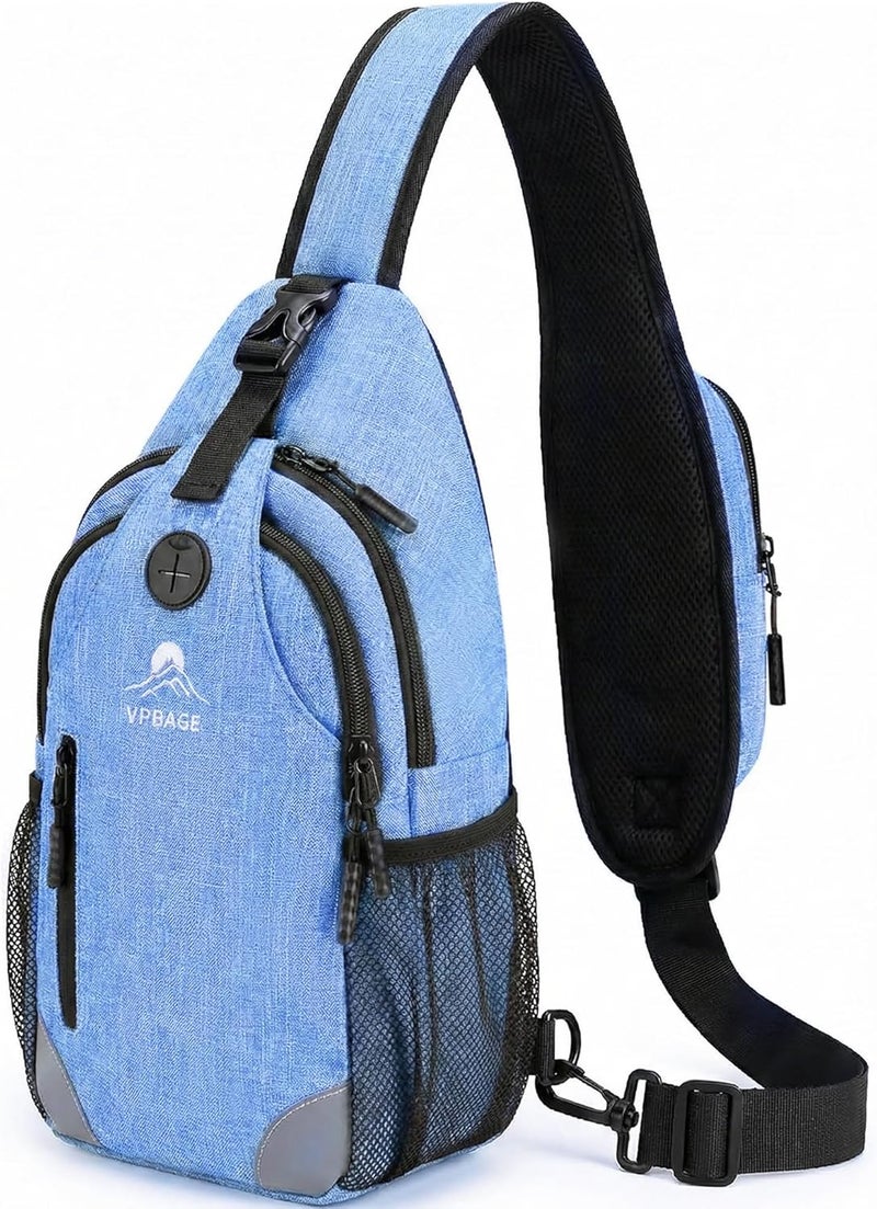 VPBAGE Store Structured Sling Backpack with Oversized Strap Pocket (Fits Power Bank) - Heavy Duty Water Resistant Crossbody Bag for Tech & Travel - Thick Padded Bottom Anti-Theft Daypack (Fits Tablet/Console) - Image 1